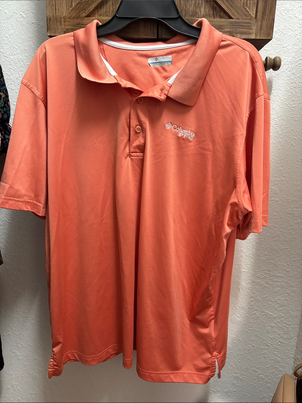 Columbia PFG Short-Sleeve Polo in Coral